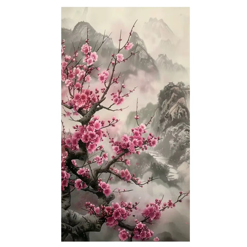 Diy Diamond Painting Large Size Sakura Valley Scenery Full Rhinestones Mosaic Embroidery Sale Cross Stitch Kits Home Wall Decor