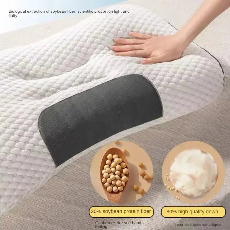 2024 NEWHoneycomb massage pillow pillow to protect cervical vertebra to help sleep home pillow core antibacterial and anti-mite