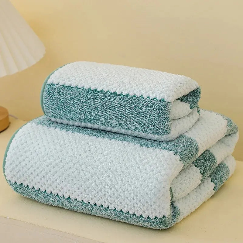 Bath Towel Washcloth Cotton Towel Solid Color Soft Absorbent Towels Multipurpose Use For Hotel Bathroom