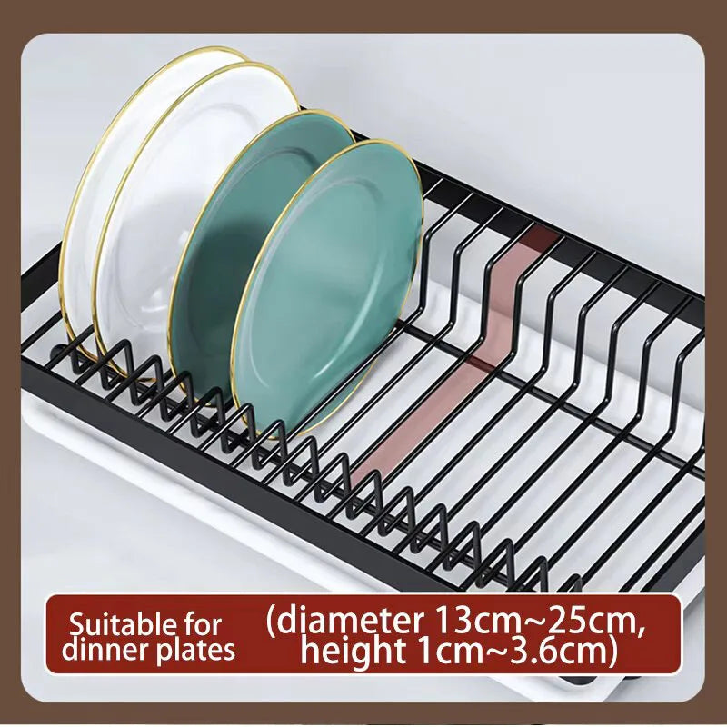 2024 NEW Dish Drying Rack 2-Tier Compact Kitchen Dish Rack Drainboard Set Large Rust-Proof Dish Drainer with Utensil Holder