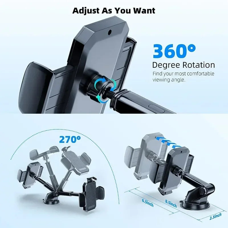 2024 NEW Universal Sucker Car Phone Holder 360° Windshield Car Dashboard Mobile Cell Support Bracket for iPhone Samsung Xiaomi